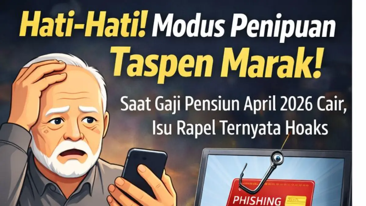 Gaji pensiun April 2026 cair, Taspen ingatkan modus penipuan dan pastikan isu rapel 12 persen adalah hoaks.