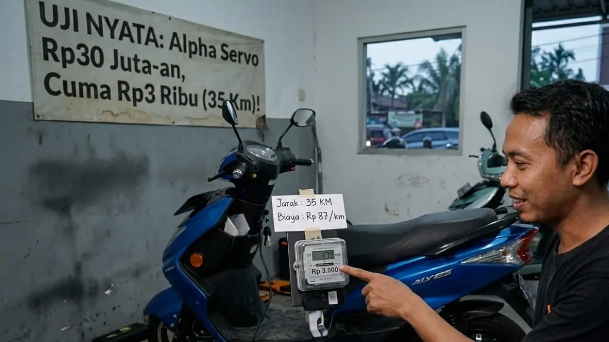 Motor listrik Alpha Servo buktikan hemat luar biasa, hanya Rp3 ribu untuk 35 km. Benarkah motor listrik benar-benar irit?