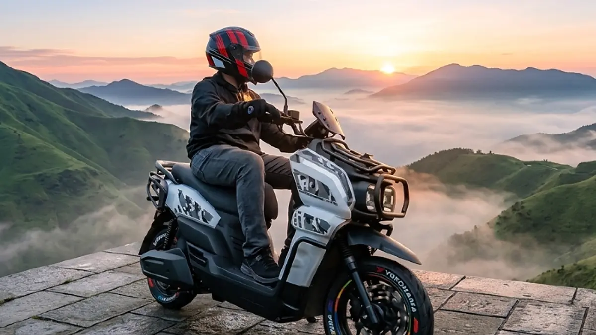 Indomobil tyranno motor listrik review terbaru 2026, skutik adventure listrik dengan fitur canggih dan harga terjangkau.