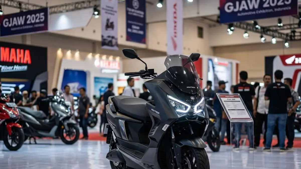 Polytron Fox 350 hadir di GJAW 2025 dengan harga Rp15,5 juta, kecepatan 95 km/jam, dan jarak tempuh 130 km. Simak detailnya!