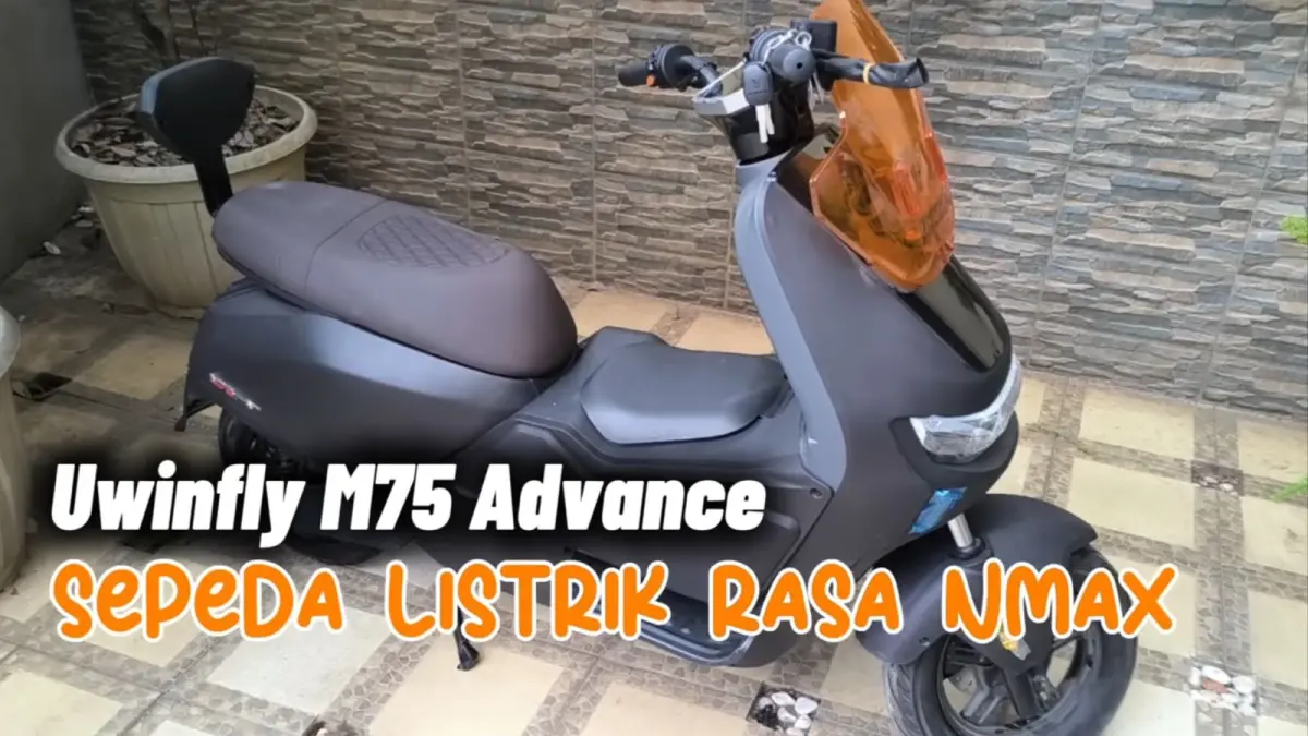 Uwinfly M75 Advance Lithium, sepeda listrik murah bergaya NMAX dengan fitur NFC dan desain modern untuk mobilitas harian.
