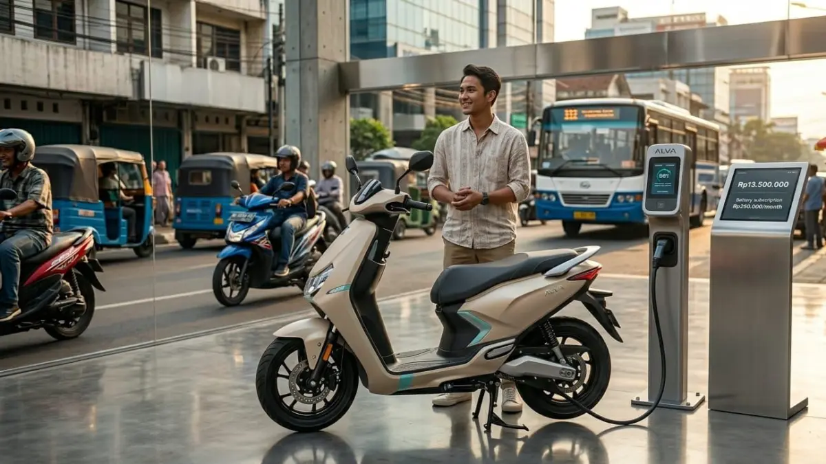 Motor listrik Alpha N3 hadir Rp13,5 juta dengan sewa baterai Rp250 ribu/bulan, bikin pasar EV makin terjangkau.