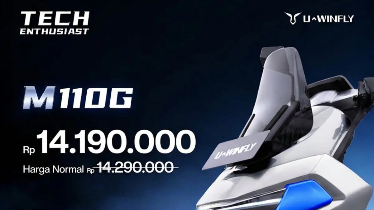Uwinfly M110G jadi motor listrik terbaik untuk harian dengan harga Rp14 jutaan, fitur lengkap, dan kecepatan hingga 99 km/jam.