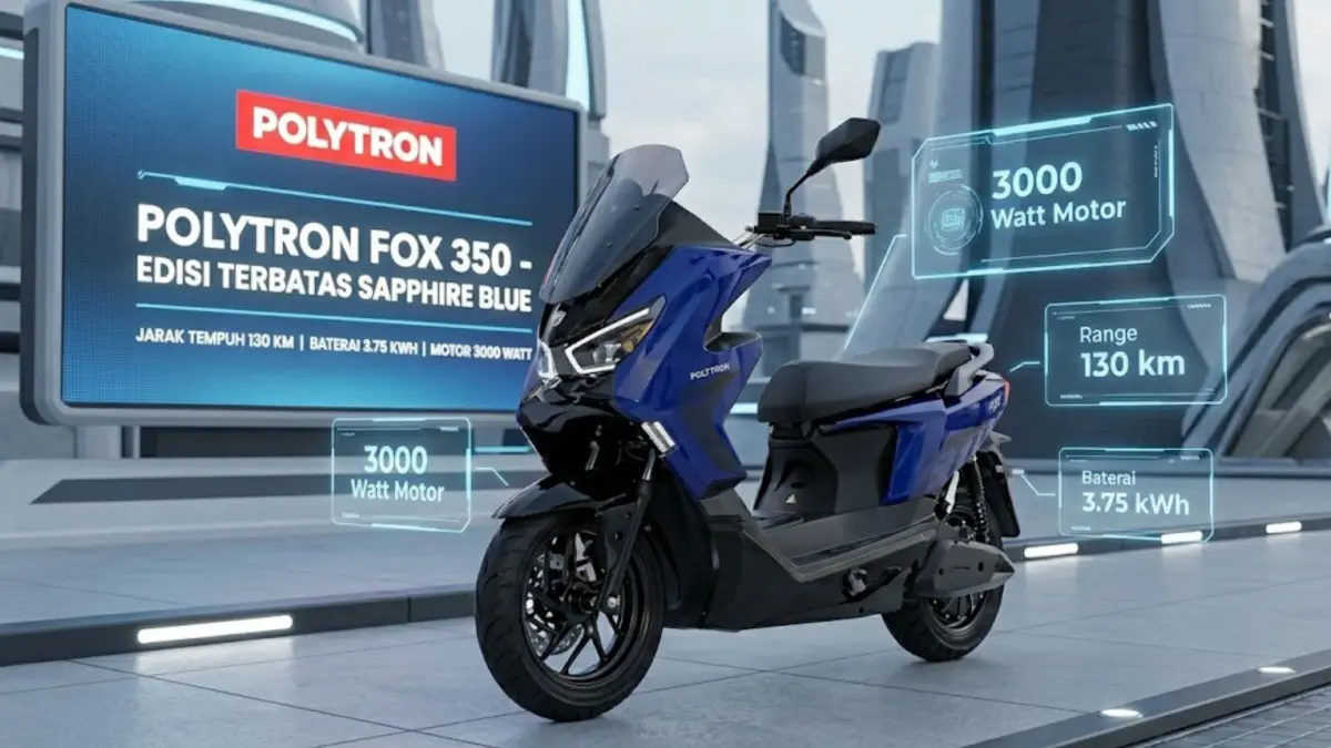 Harga Polytron Fox 350 terbaru Rp15 jutaan dengan skema sewa baterai, performa tinggi, dan fitur canggih motor listrik modern.