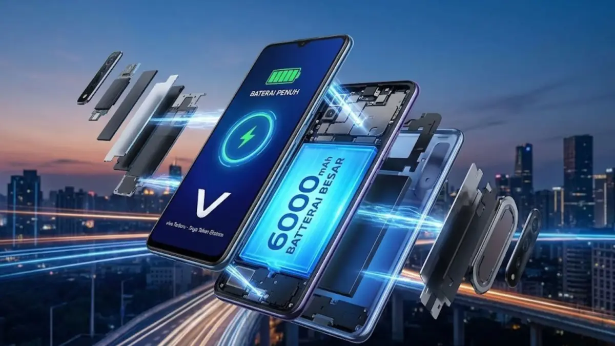 HP Vivo baterai besar terbaru 2026 hadir dari 6000 hingga 7600 mAh. Cek daftar lengkap dan harga terbarunya di sini!