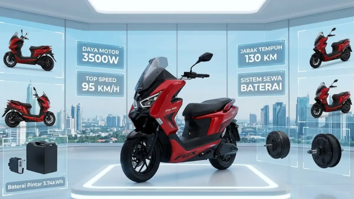 Polytron Fox 350 terbaru hadir dengan harga Rp15 juta, jarak 130 km, fitur lengkap, dan performa motor listrik yang makin canggih.