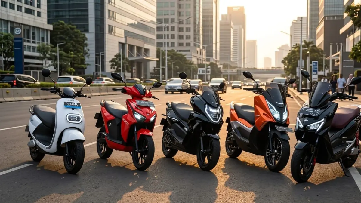 Motor listrik terbaru 2025 harga Rp15–25 jutaan, ini 5 pilihan terbaik dengan desain futuristik dan jarak tempuh hingga 130 km.