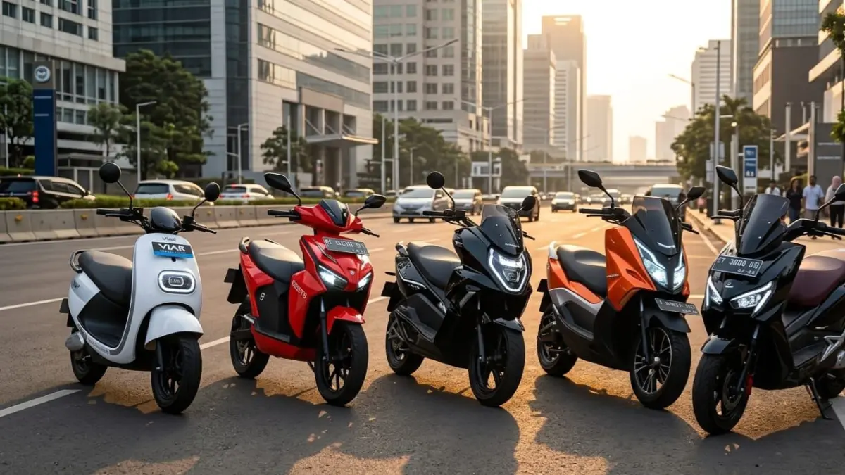 Motor listrik terbaru 2025 harga Rp15–25 jutaan, ini 5 pilihan terbaik dengan desain futuristik dan jarak tempuh hingga 130 km.