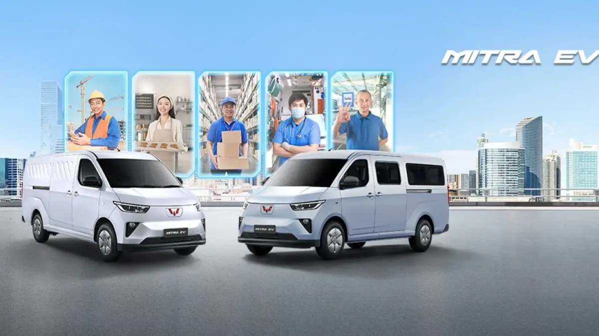 Wuling Mitra EV hadir sebagai mobil listrik komersial Rp300 jutaan dengan daya angkut 12 penumpang dan jarak tempuh hingga 400 km.