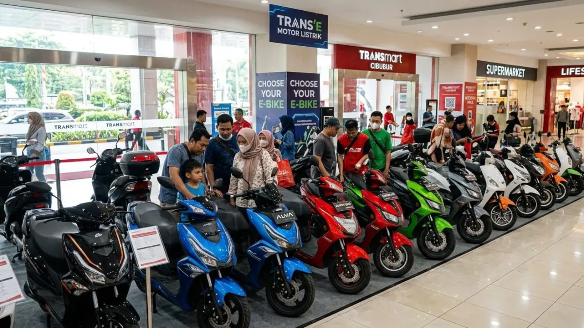 Update harga motor listrik 2026 di Transmart Cibubur! Mulai Rp5,9 juta, banyak pilihan dan masih ada subsidi pemerintah.