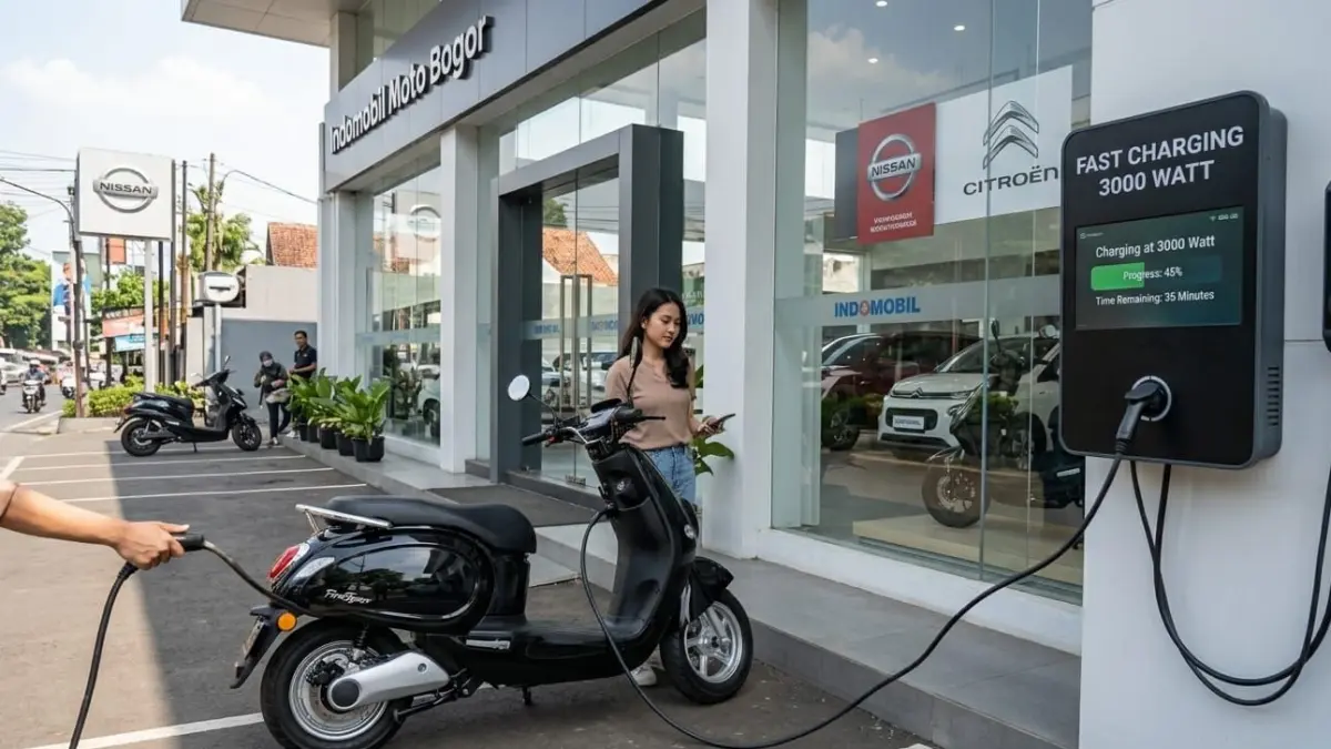 Ngecas motor listrik di Bogor pakai fast charging 3000 watt jadi solusi cepat. Simak pengalaman dan tantangannya di sini!