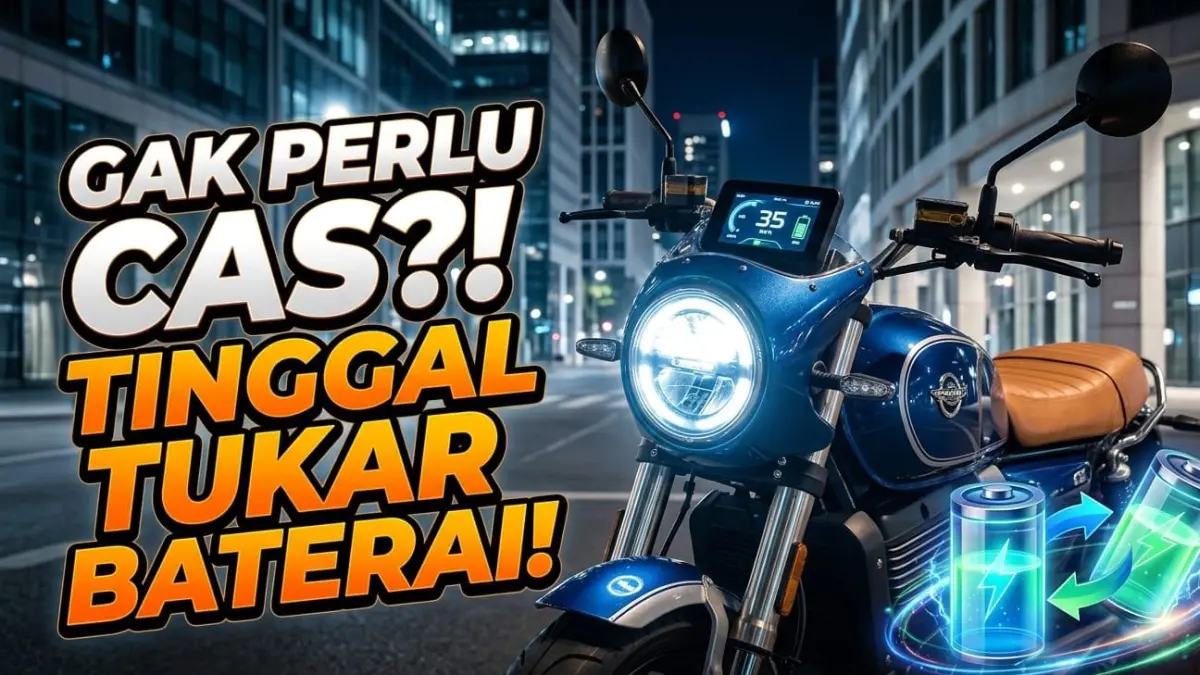 Motor listrik swap battery Smooth The Sultan, gak perlu cas! Jarak 75 km, fitur lengkap, harga Rp24 jutaan.