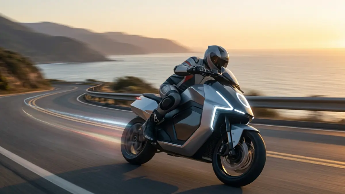 Finfast Viper motor listrik hadir dengan jarak tempuh 156 km, desain sporty mirip Vario, dan fitur canggih untuk mobilitas kota. Ilustrasi Gemini AI