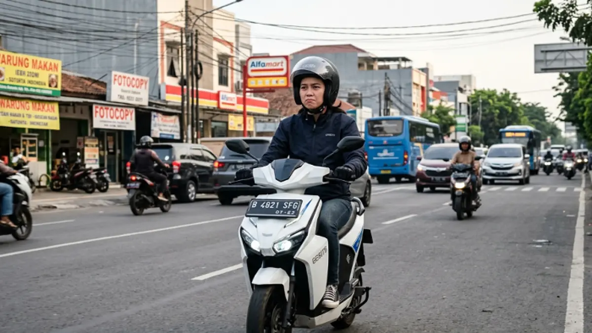 Modifikasi Polytron Fox 350 aman garansi, cocok untuk harian dan touring dengan tambahan crash bar dan bracket fungsional. Ilustrasi Gemini AI