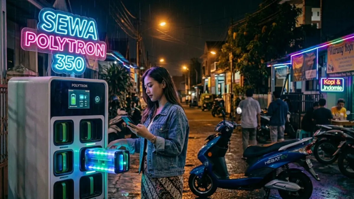 Cara sewa baterai Polytron Fox 350 agar murah di 2026, simak strategi hemat dan efisien untuk pengguna motor listrik. (GEMINI AI)