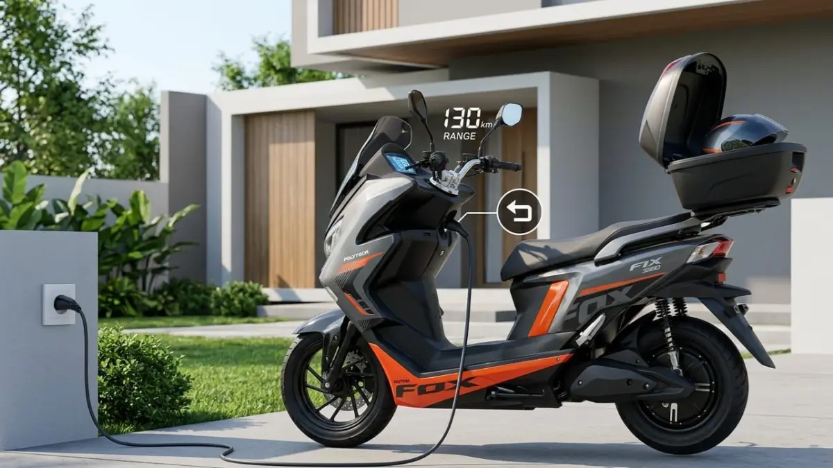 Polytron Fox 350 hadir dengan jarak tempuh 130 km, baterai aman, dan bisa cas di rumah. Solusi motor listrik hemat tanpa antre BBM.