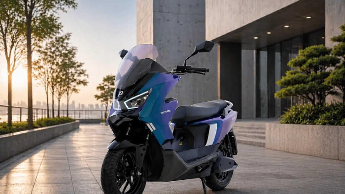 Review Polytron Fox 350 motor listrik 2026 dengan fitur canggih, desain baru, dan harga fleksibel. Simak ulasan lengkapnya! (AI IMAGE)