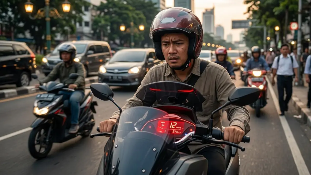 Tes jarak tempuh Polytron Fox 350 tanpa ngecas, mampu tempuh 77,4 km untuk ngantor PP, sisa baterai tinggal 3%!