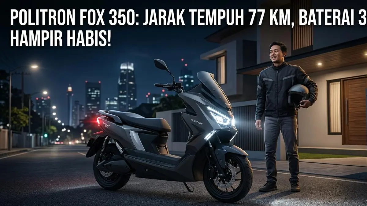 Tes Polytron Fox 350 tanpa ngecas, PP kantor 77 km masih sisa baterai. Cocok untuk harian? Ini hasil nyatanya.