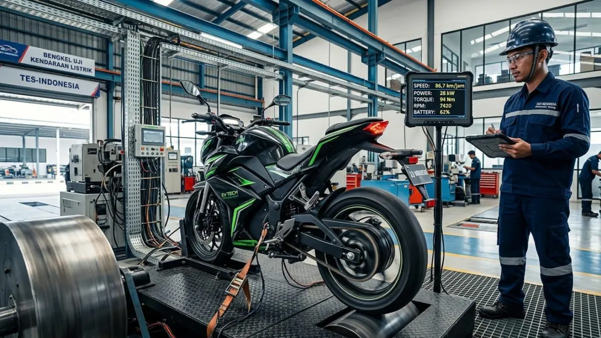 Uji performa motor listrik capai 86,7 km/jam. Ini hasil tes kecepatan, pengereman, dan inspeksi akhir secara lengkap.
