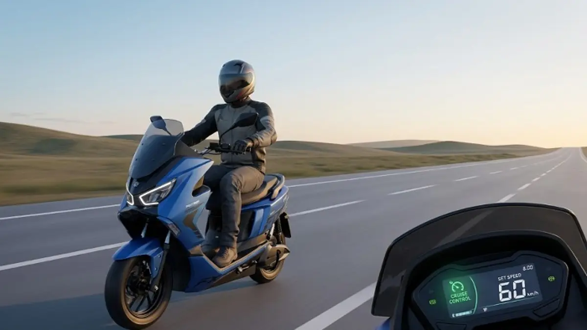 Modifikasi Polytron Fox 350 aman tanpa ganggu garansi, lengkap dengan biaya crash bar, visor, dan top box untuk kebutuhan harian. Ilustrasi Gemini AI