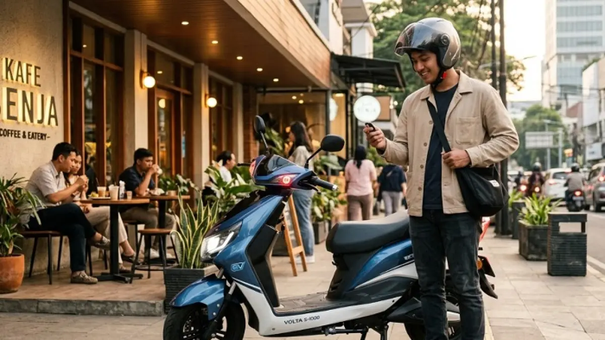Pengalaman pakai Polytron Fox 350 ungkap fitur canggih seperti keyless dan energy recovery yang bikin berkendara lebih nyaman. Ilustrasi Gemini AI