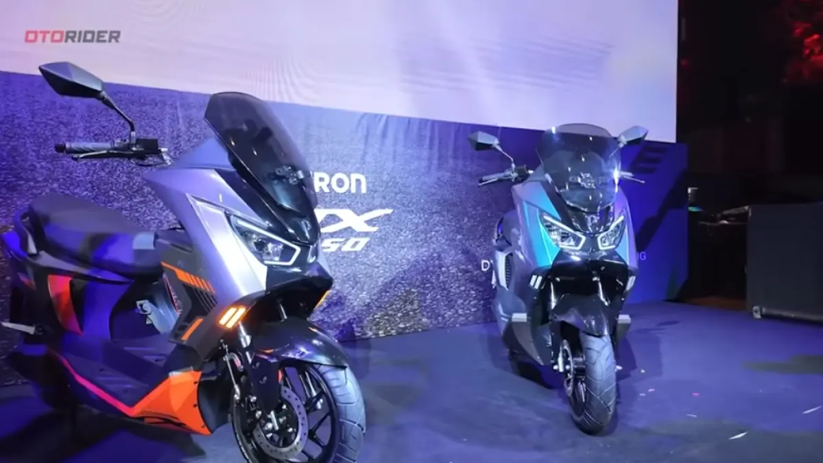 Polytron Fox 350 hadir dengan harga Rp15,5 juta lewat sewa baterai. Motor listrik maxi ini tawarkan fitur canggih dan desain modern. (screenshot youtube)
