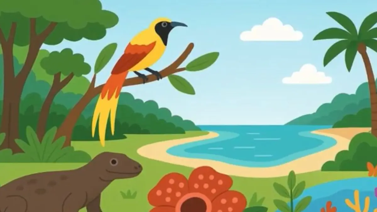 Indonesia disebut negara mega biodiversitas. Kenapa keanekaragaman hayati Indonesia lebih kaya dibanding negara lain? Simak penjelasannya di sini. (screenshot youtube)