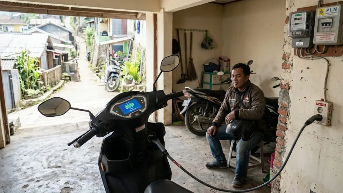Biaya ngecas Polytron Fox A cuma Rp4.998 sekali full, ongkos per km Rp38. Lebih hemat dari motor bensin!
