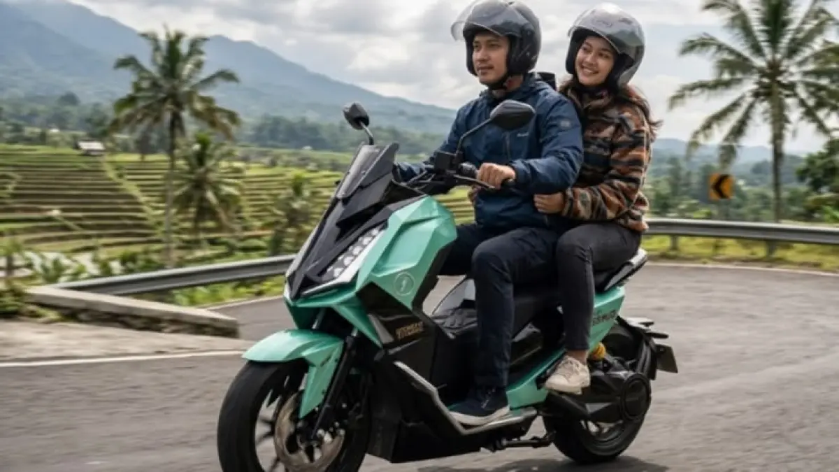 Polytron Fox 350 dipakai 350 km: review lengkap kelebihan, kekurangan, fitur, dan efisiensi motor listrik Rp15 jutaan (Pinterest).