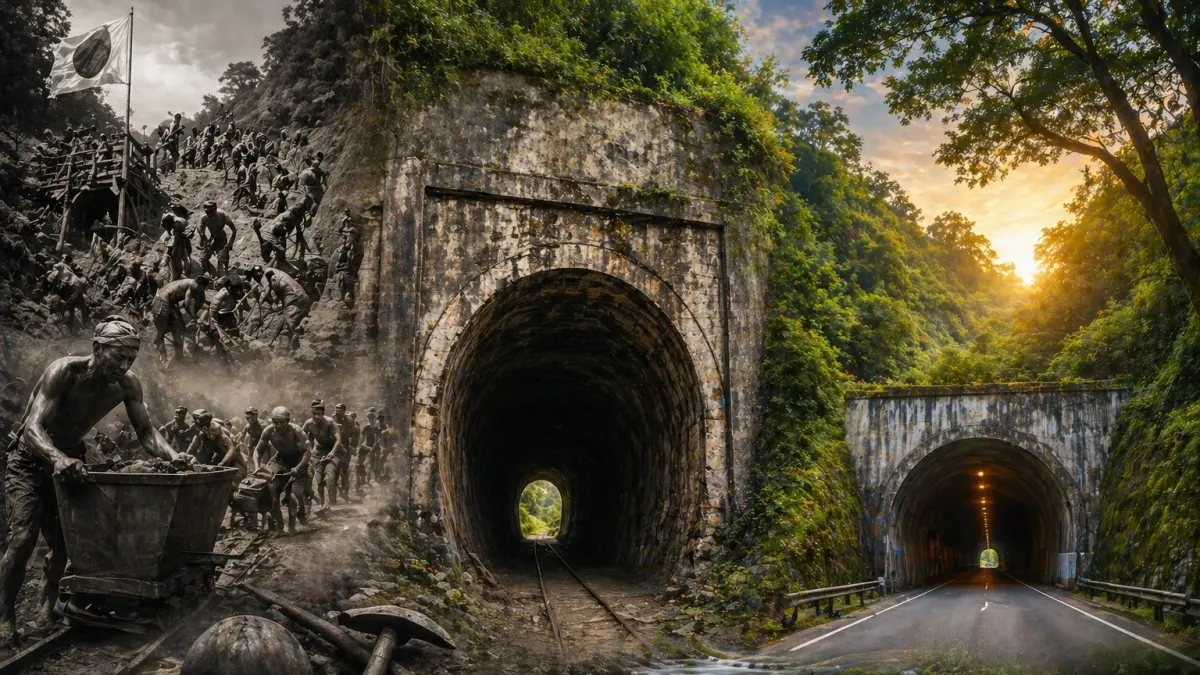 Sejarah Terowongan Neyama Tulungagung, proyek Jepang penuh penderitaan romusha yang kini dikenal sebagai Terowongan Suka Makmur.