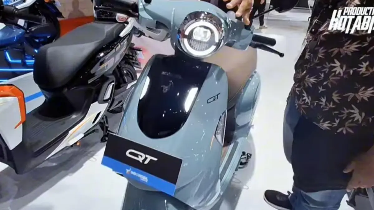 Indomobil Emotor Kitty hadir di IMS dengan fitur NFC, harga Rp5 jutaan, dan jarak tempuh hingga 130 km. Motor listrik murah dan canggih. (screenshot youtube)