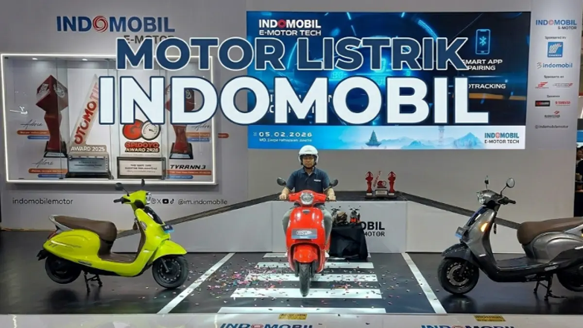 Motor listrik Indomobil QT Series meluncur di IMX 2026, desain klasik, fitur modern, harga mulai Rp 15 juta. (GeminiAI) 