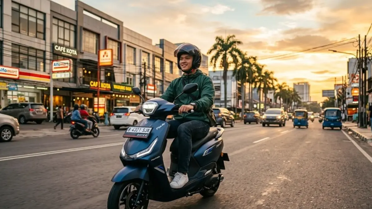 Motor listrik Zongsen IS5 hadir dengan jarak tempuh hingga 300 KM dan teknologi hybrid canggih. (Ilustrasi Gemini AI)
