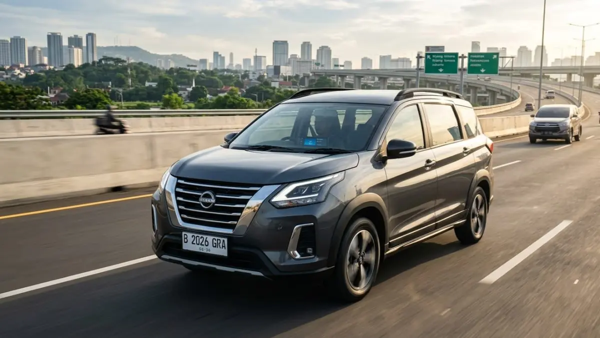 Nissan Grafite 2026 disebut siap menantang Toyota Avanza lewat harga murah, desain SUV modern, dan fitur lengkap.
