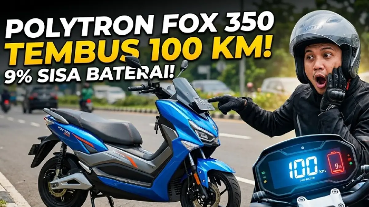 Review Polytron Fox 350 di jalur Puncak bikin penasaran, touring 70 km tanpa cas masih sisa 29 persen. (Ilustrasi Gemini AI)