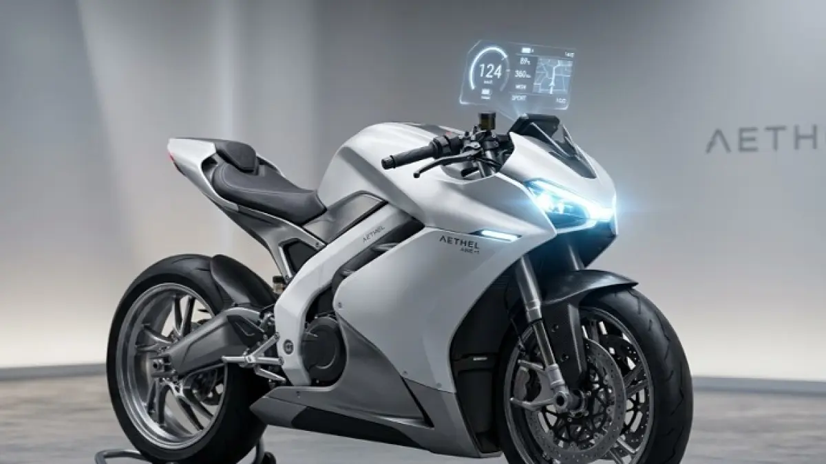 Motor listrik kencang dan stylish 2025 hadir dengan desain futuristik dan jarak tempuh hingga 150 Km. (Ilustrasi Gemini AI)