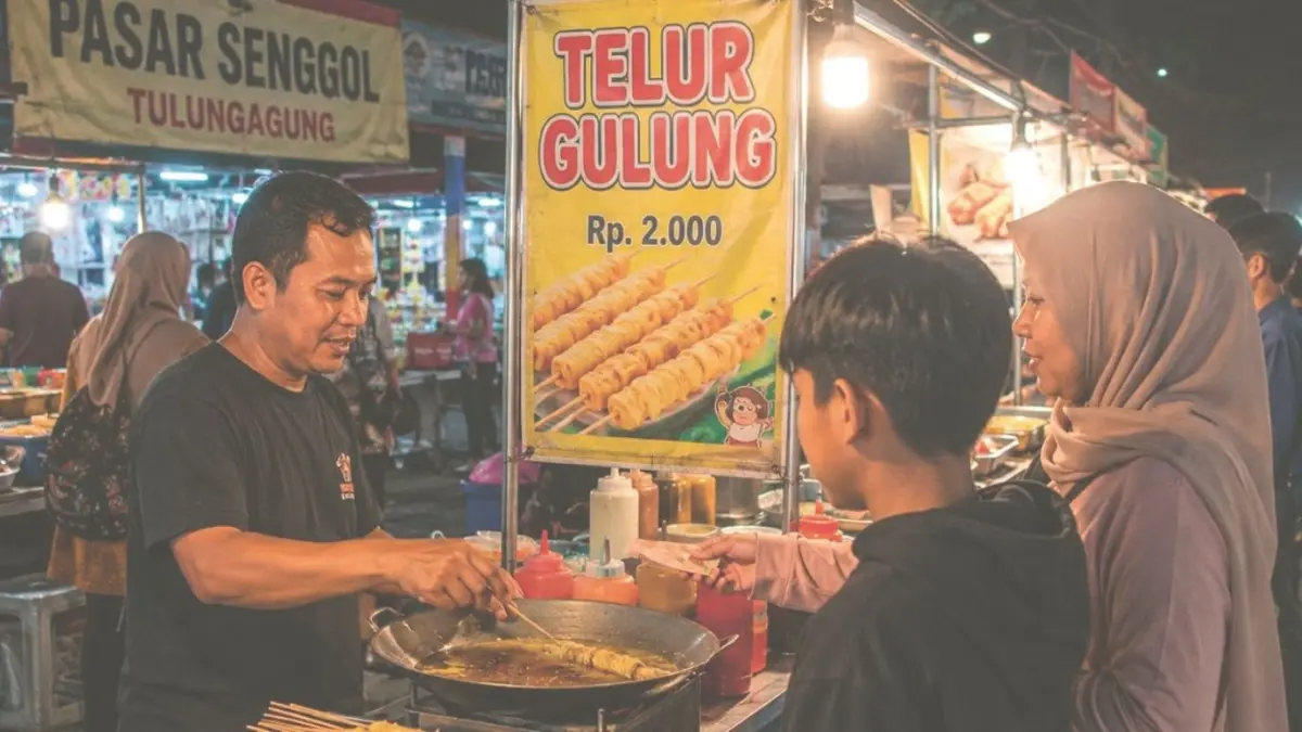 Telur gulung menjadi primadona jajanan jadul yang terus eksis.(ILUSTRASI)