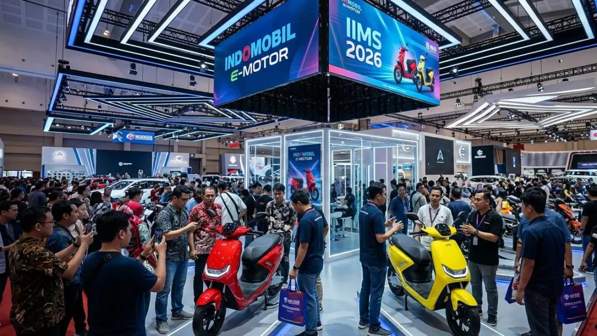 Indomobil E-Motor CTI dijual mulai Rp15 juta dengan jarak tempuh hingga 140 km di IIMS 2026.
