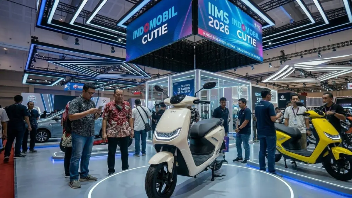 Motor listrik Indomobil Cutie meluncur di IMS 2026, harga mulai Rp15 juta dengan baterai lithium dan jarak tempuh 135 km.
