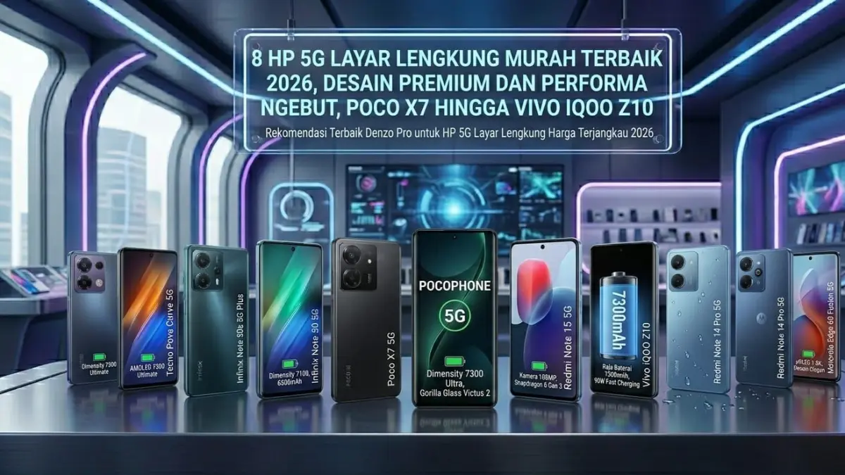 8 HP 5G layar lengkung murah terbaik 2026 hadir dengan AMOLED 144 Hz, baterai jumbo, dan performa gaming kencang.