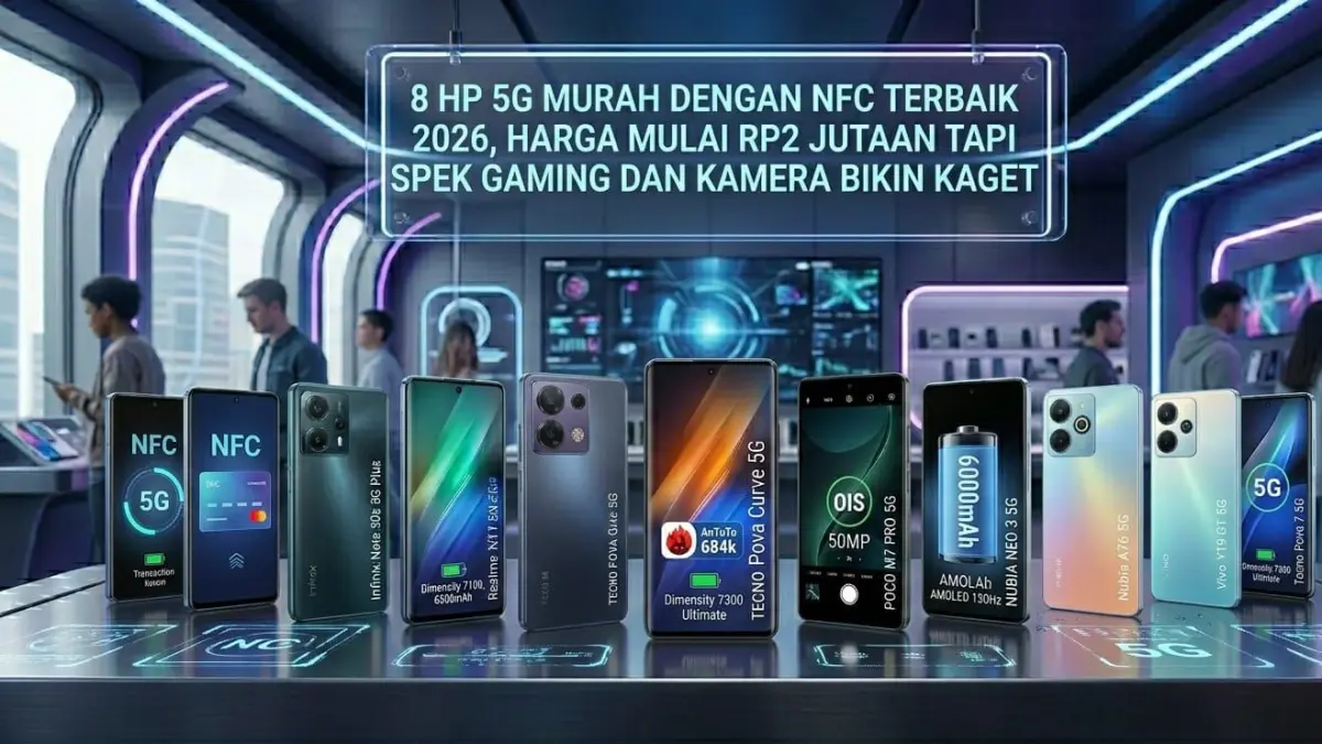 8 HP 5G murah dengan NFC terbaik 2026 mulai Rp2 jutaan, cocok gaming, multitasking, dan internet super cepat.