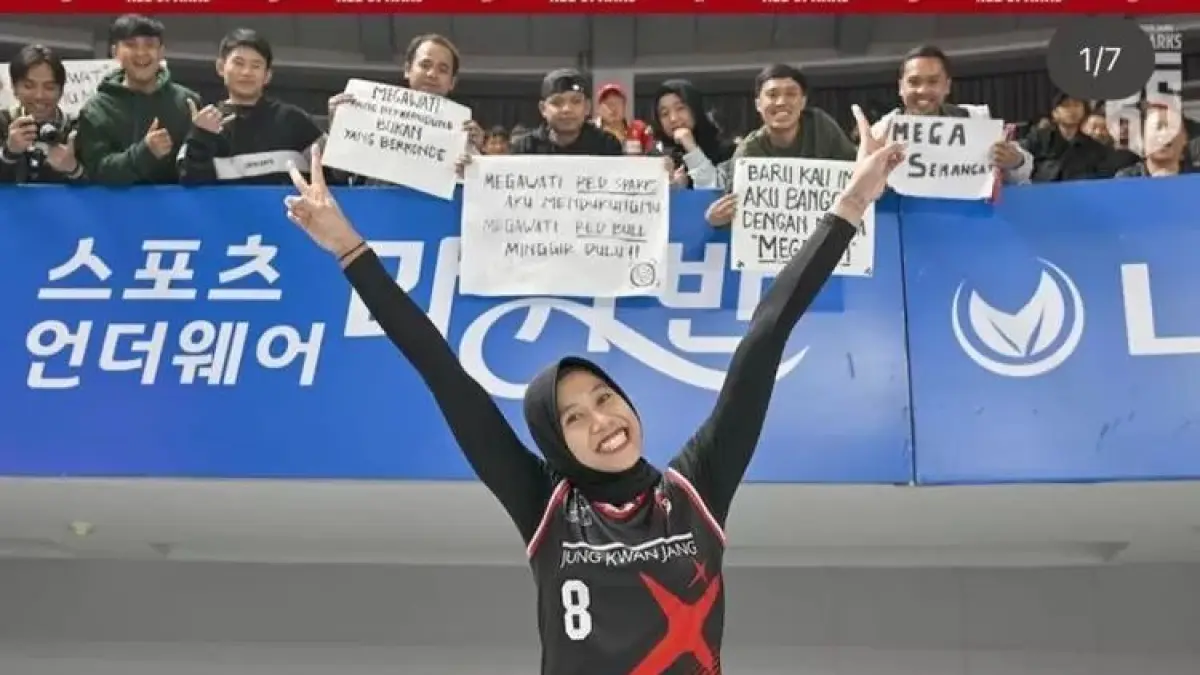 Spike brutal Megawati Hangestri di Liga Voli Korea kembali viral lewat deretan headshot dan body shot lawan.