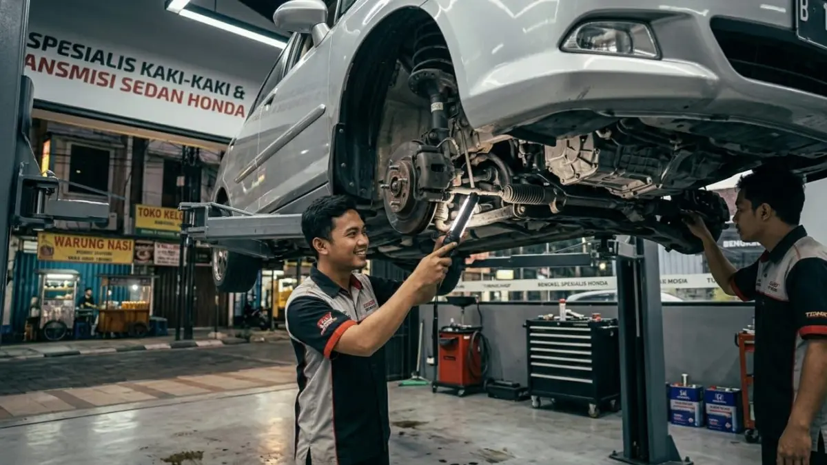 Judul Berita:
Honda City GD Masih Layak Dibeli di 2026? Begini Kondisi Kaki-Kaki dan Transmisi Sedan Honda yang Masih Banyak Diburu

Berita:

JAKARTA - Honda City GD masih menjadi salah satu sedan bekas favorit di Indonesia pada 2026. Selain terkenal irit BBM dan nyaman digunakan harian, Honda City GD juga memiliki handling yang stabil berkat sektor kaki-kaki yang cukup baik di kelasnya.

Namun, karena usia mobil sudah lebih dari 15 tahun, kondisi kaki-kaki dan transmisi menjadi dua hal yang paling wajib diperhatikan sebelum membeli Honda City GD bekas. Banyak calon pembeli tertarik karena harga mobil ini mulai terjangkau, tetapi lupa mengecek komponen penting yang berpengaruh pada kenyamanan dan biaya perawatan.

Padahal jika mendapatkan unit yang sehat, Honda City GD masih sangat nyaman dipakai harian. Bahkan sedan ini tetap terasa lebih stabil dibanding beberapa mobil LCGC modern di kelas harga yang sama.

Kaki-Kaki Honda City GD Terkenal Stabil

Salah satu kelebihan utama Honda City GD adalah karakter handling khas Honda yang terkenal presisi. Suspensinya dirancang cukup nyaman untuk penggunaan harian tetapi tetap stabil saat diajak bermanuver di kecepatan tinggi.

Setir mobil terasa ringan namun responsif. Inilah yang membuat banyak pengguna merasa percaya diri saat membawa Honda City GD di jalan tol maupun tikungan panjang.

Pada kondisi normal, bantingan suspensinya terasa nyaman dan tidak terlalu keras. Kombinasi suspensi depan MacPherson Strut dan torsion beam di belakang mampu memberikan keseimbangan antara kenyamanan dan kestabilan.

Namun karena usia mobil sudah cukup tua, beberapa komponen kaki-kaki mulai rawan aus. Bagian seperti bushing arm, link stabilizer, tie rod, ball joint, hingga rack steer sering menjadi titik lemah pada unit yang jarang dirawat.

Gejala paling umum biasanya muncul suara gluduk saat melewati jalan rusak atau setir terasa kurang presisi. Jika dibiarkan terlalu lama, kenyamanan berkendara bisa menurun drastis.

Biaya Perbaikan Kaki-Kaki Masih Aman

Kabar baiknya, biaya perbaikan kaki-kaki Honda City GD masih tergolong ramah di kantong. Spare part aftermarket maupun original masih cukup mudah ditemukan di pasaran.

Banyak bengkel spesialis Honda juga sudah sangat memahami karakter sedan ini sehingga proses perbaikannya relatif mudah dilakukan. Untuk penggantian komponen fast moving seperti bushing atau tie rod, biaya servis umumnya masih tergolong terjangkau.

Karena itu, banyak pengguna menyebut Honda City GD sebagai sedan tua yang masih cukup aman dipelihara untuk penggunaan harian.

Transmisi Manual Jadi Pilihan Favorit

Honda City GD hadir dengan pilihan transmisi manual dan otomatis CVT. Di pasar mobil bekas, versi manual menjadi tipe paling banyak diburu karena terkenal lebih awet dan minim risiko kerusakan berat.

Perpindahan giginya terasa halus dengan rasio yang nyaman untuk dalam kota maupun perjalanan jauh. Respons mesin juga terasa lebih spontan dibanding versi otomatis.

Banyak pengguna Honda City GD manual mengaku mobil ini tetap nyaman dipakai meski usia kendaraan sudah sangat tua. Selama rutin mengganti oli transmisi dan merawat kopling, transmisinya dikenal cukup bandel.

Selain itu, biaya perawatan transmisi manual jauh lebih murah dibanding CVT. Hal inilah yang membuat harga unit manual biasanya lebih tinggi di pasar mobil bekas.

CVT Nyaman Tapi Wajib Dirawat Rutin

Sementara itu, transmisi CVT Honda City GD menawarkan kenyamanan berkendara yang lebih santai. Perpindahan tenaga terasa halus tanpa hentakan sehingga cocok digunakan menghadapi kemacetan kota besar.

Namun transmisi CVT pada Honda City GD terkenal cukup sensitif jika perawatannya buruk. Banyak kasus kerusakan terjadi akibat telat mengganti oli CVT atau penggunaan oli yang tidak sesuai spesifikasi Honda.

Jika CVT mulai bermasalah, biasanya muncul gejala seperti tarikan ngempos, getaran saat akselerasi, atau perpindahan tenaga terasa kasar. Biaya perbaikannya pun bisa cukup mahal dibanding transmisi manual.

Karena itu, calon pembeli wajib memastikan riwayat servis transmisi dilakukan secara rutin sebelum membeli unit bekas.

Masih Nyaman Dipakai Harian

Meski sudah berumur, Honda City GD tetap menjadi salah satu sedan bekas paling nyaman untuk penggunaan harian pada 2026. Kaki-kaki yang stabil, handling tajam, dan pilihan transmisi yang nyaman membuat mobil ini masih memiliki banyak penggemar.

Jika mendapatkan unit dengan kondisi sehat dan perawatan baik, Honda City GD masih sangat layak digunakan sebagai mobil harian dengan biaya operasional yang relatif aman.

Deskripsi:
Honda City GD masih diminati berkat kaki-kaki stabil dan transmisi nyaman. Tapi ada beberapa bagian wajib dicek sebelum beli.

Tags:
Honda City GD
Kaki Kaki Honda City
Transmisi Honda City
Honda City CVT
Sedan Bekas Honda

.

Prompt gambar realistis:
Honda City GD silver sedang diangkat di bengkel modern Indonesia, mekanik memeriksa kaki-kaki dan transmisi mobil, suasana realistis, detail undercarriage jelas, pencahayaan bengkel dramatis, ultra realistic automotive photography, 4K high detail