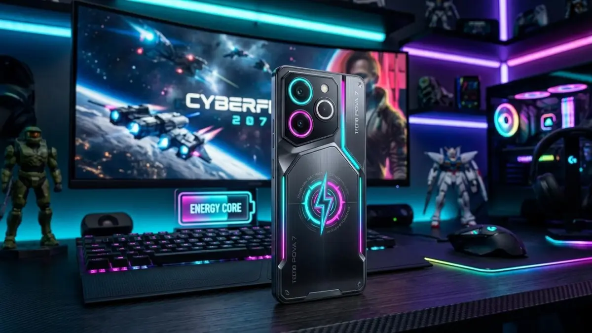 Tecno Pova 7 hadir dengan baterai 7000 mAh, performa gaming mumpuni, dan harga lebih murah. Cocok untuk gamer hemat.