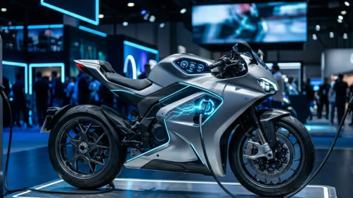 Harga Alpha Servo Q Rp49,5 juta jadi sorotan di IMOS berkat fitur fast charging, ABS, dan desain motor listrik premium. (Ilustrasi Gemini AI)