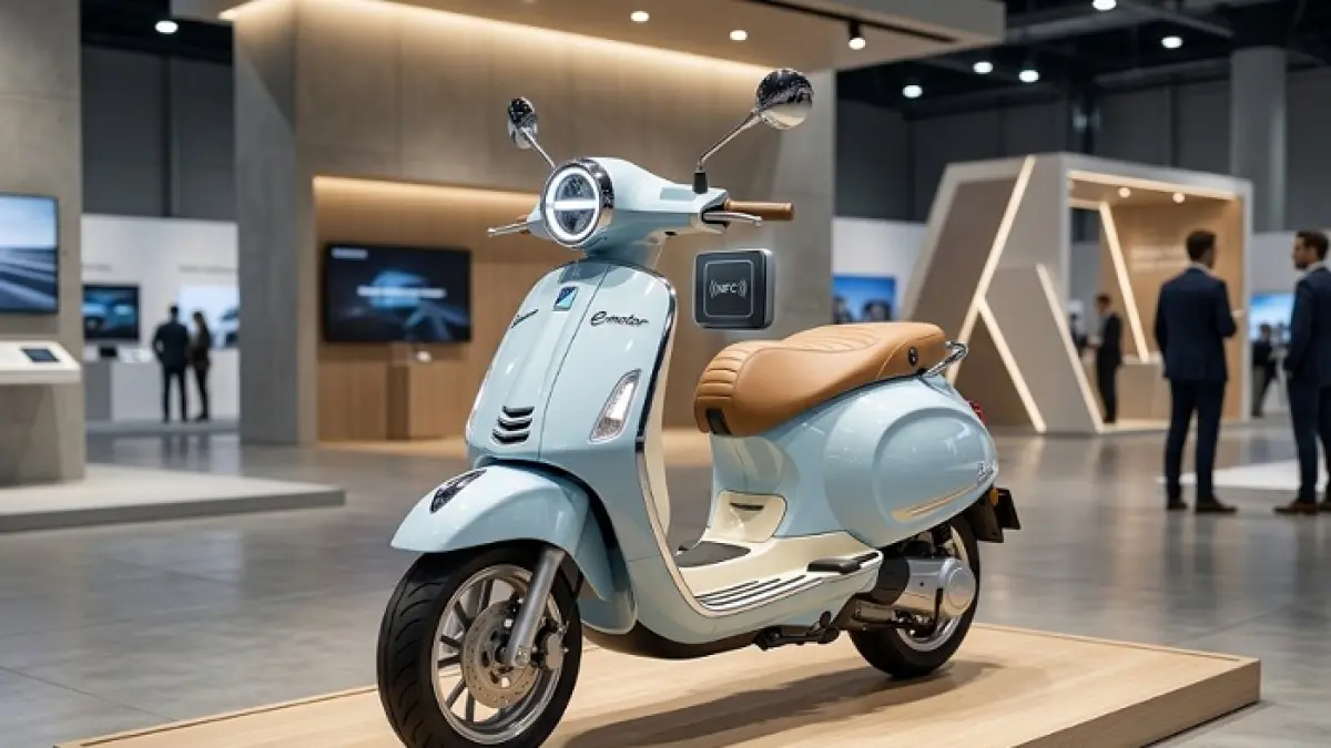 Indomobil Emotor Kitty hadir di IMS 2026 dengan fitur NFC, desain retro modern, dan jarak tempuh hingga 130 Km. (Ilustrasi Gemini AI)