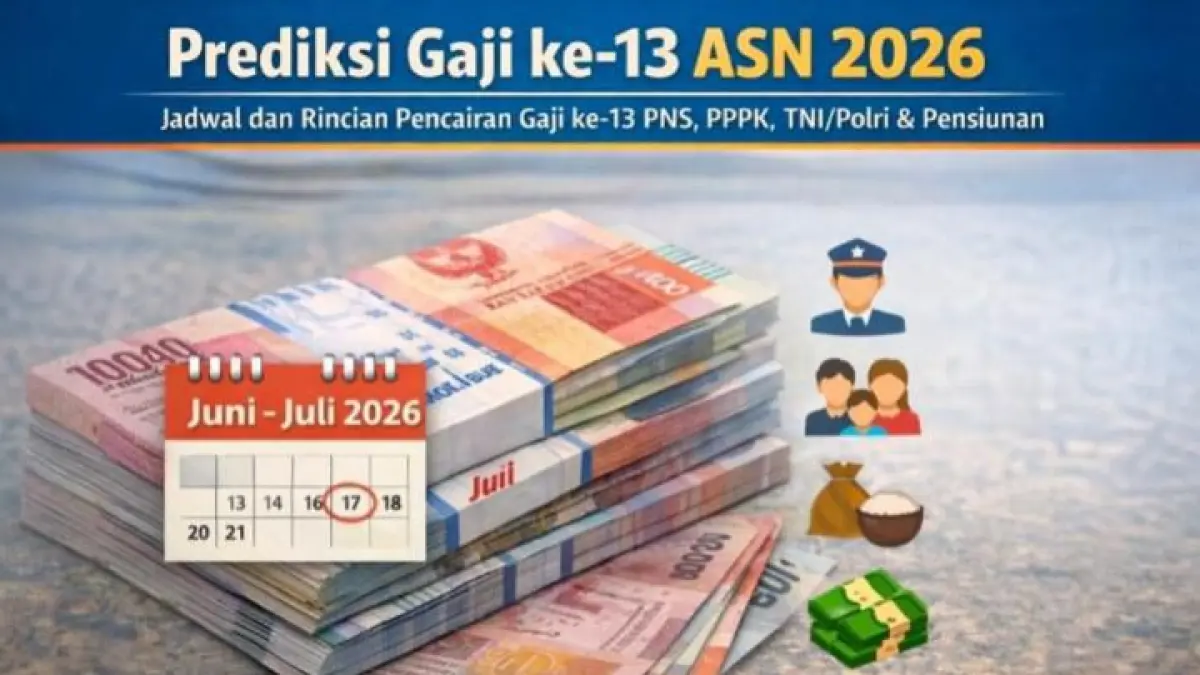 Jadwal pencairan gaji 13 pensiunan 2026 mulai dinanti. Simak perkiraan waktu cair dan proses pembayarannya.