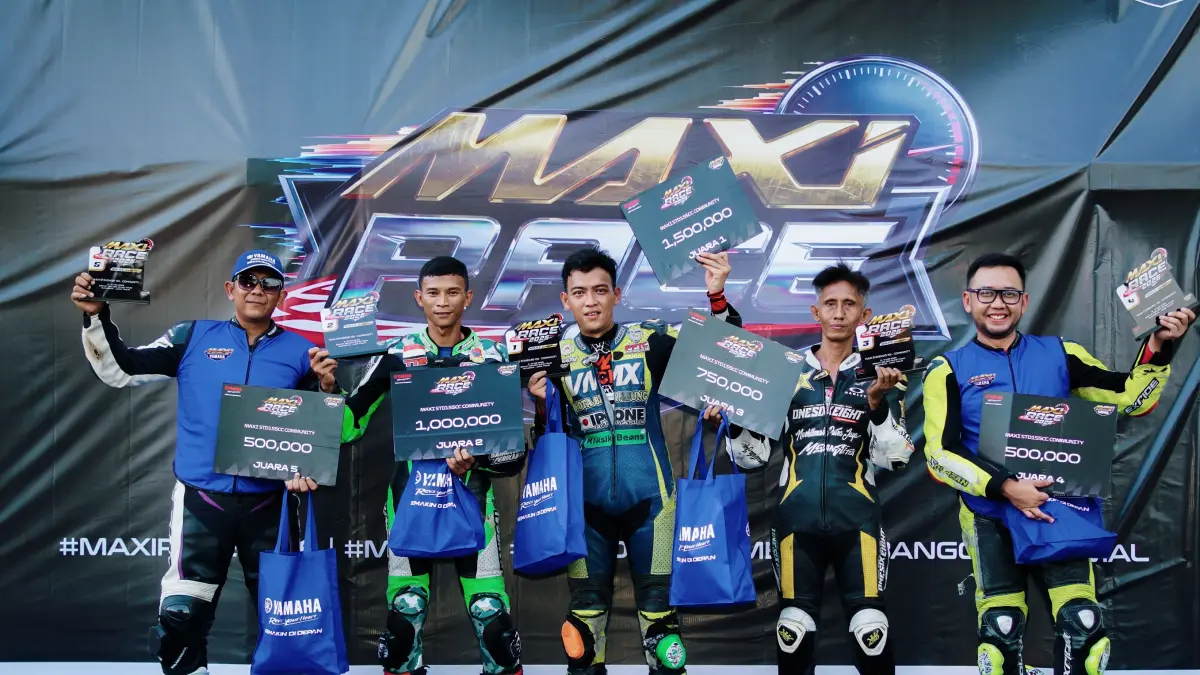 Podium Kelas MAXi 155 Komunitas di Kejurnas Motoprix Region B Seri 1 2026. (Foto: Yamaha untuk Radar Tulungagung)