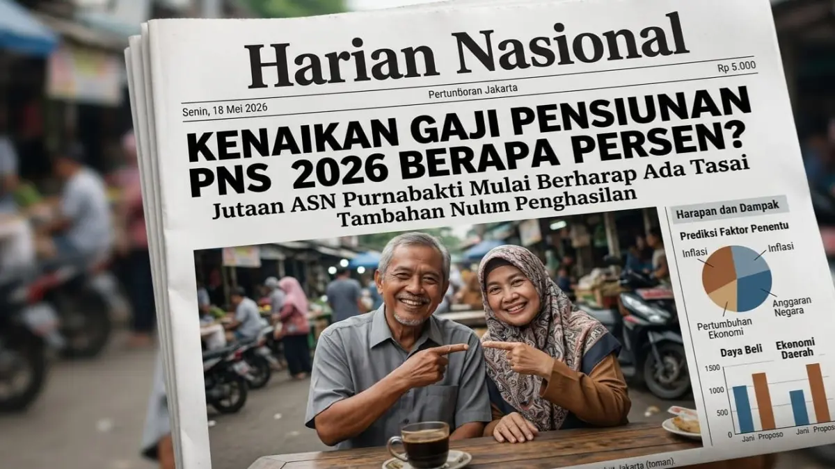 Kenaikan gaji pensiunan PNS 2026 berapa persen mulai ramai dicari. Simak prediksi dan dampaknya bagi pensiunan ASN.